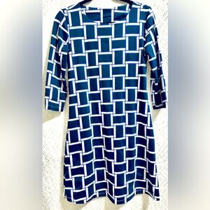 Mahi Gold Stretch/Jersey Dress in Geometric Pattern SZ S